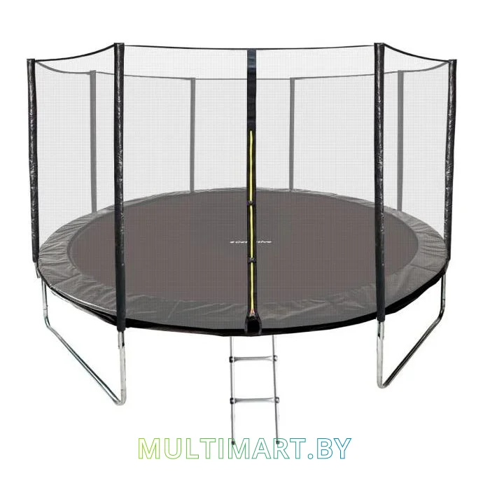 Батут GetActive Jump 12ft - 374 см с лестницей, внешней сеткой (черный)